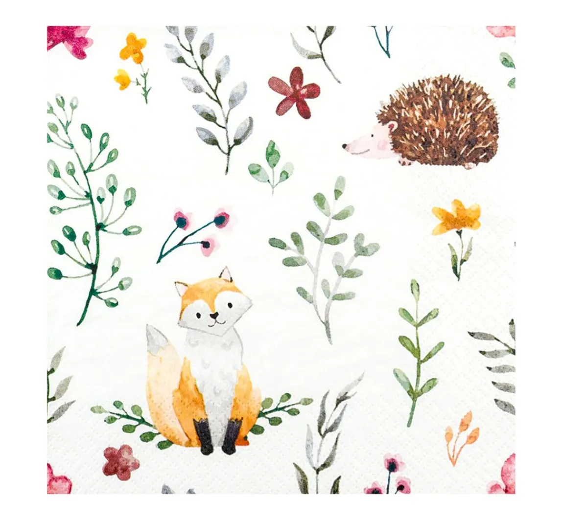HOME FASHION Serviette "Fuchs und Igel"