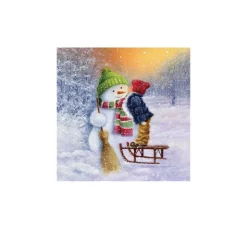 Sale Ambiente Serviette "Good Night Snowmen"