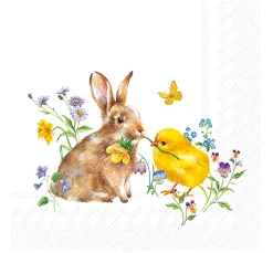 Online IHR Serviette "Hase & Küken"