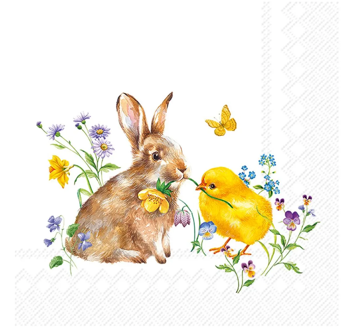 Online IHR Serviette "Hase & Küken"