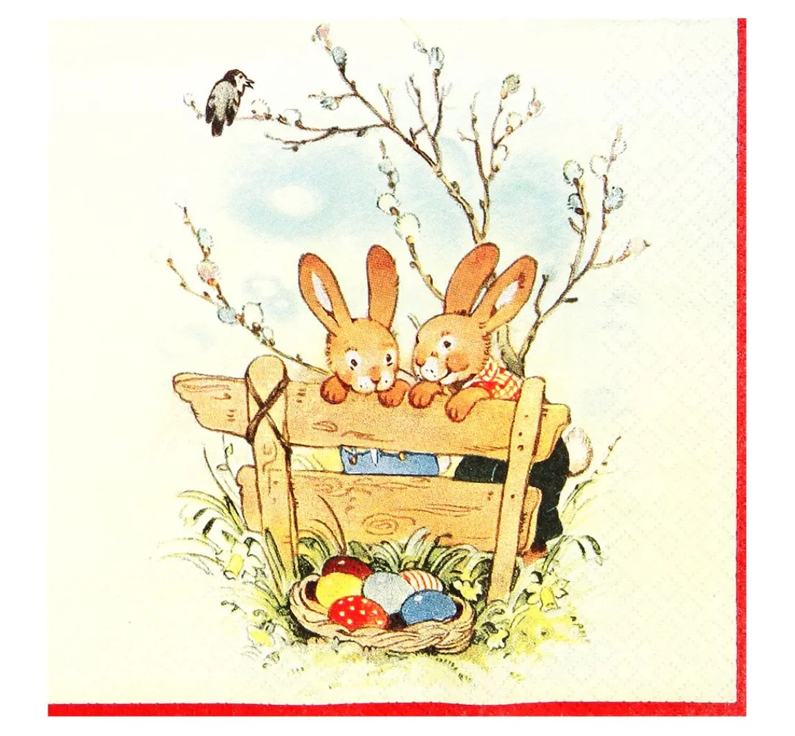 Online HOME FASHION Serviette "Hasenfreundschaft"