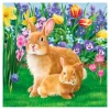 New Ambiente Serviette "Hasenmutter mit Kind"