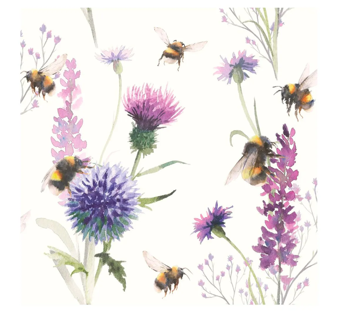 Ambiente Serviette "Hummeln und Blumen"