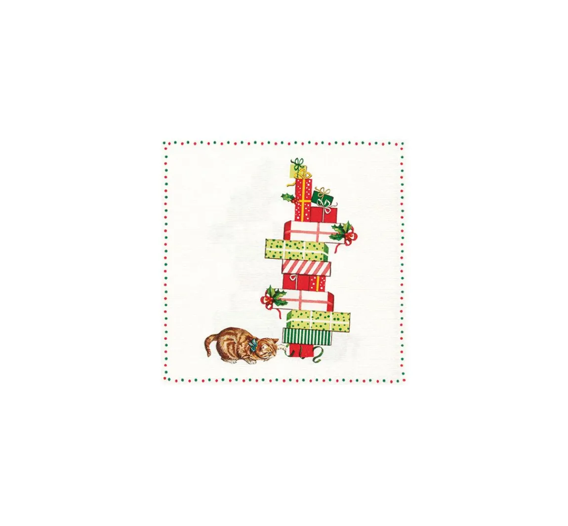 Hot HOME FASHION Serviette "Katze und Geschenke"