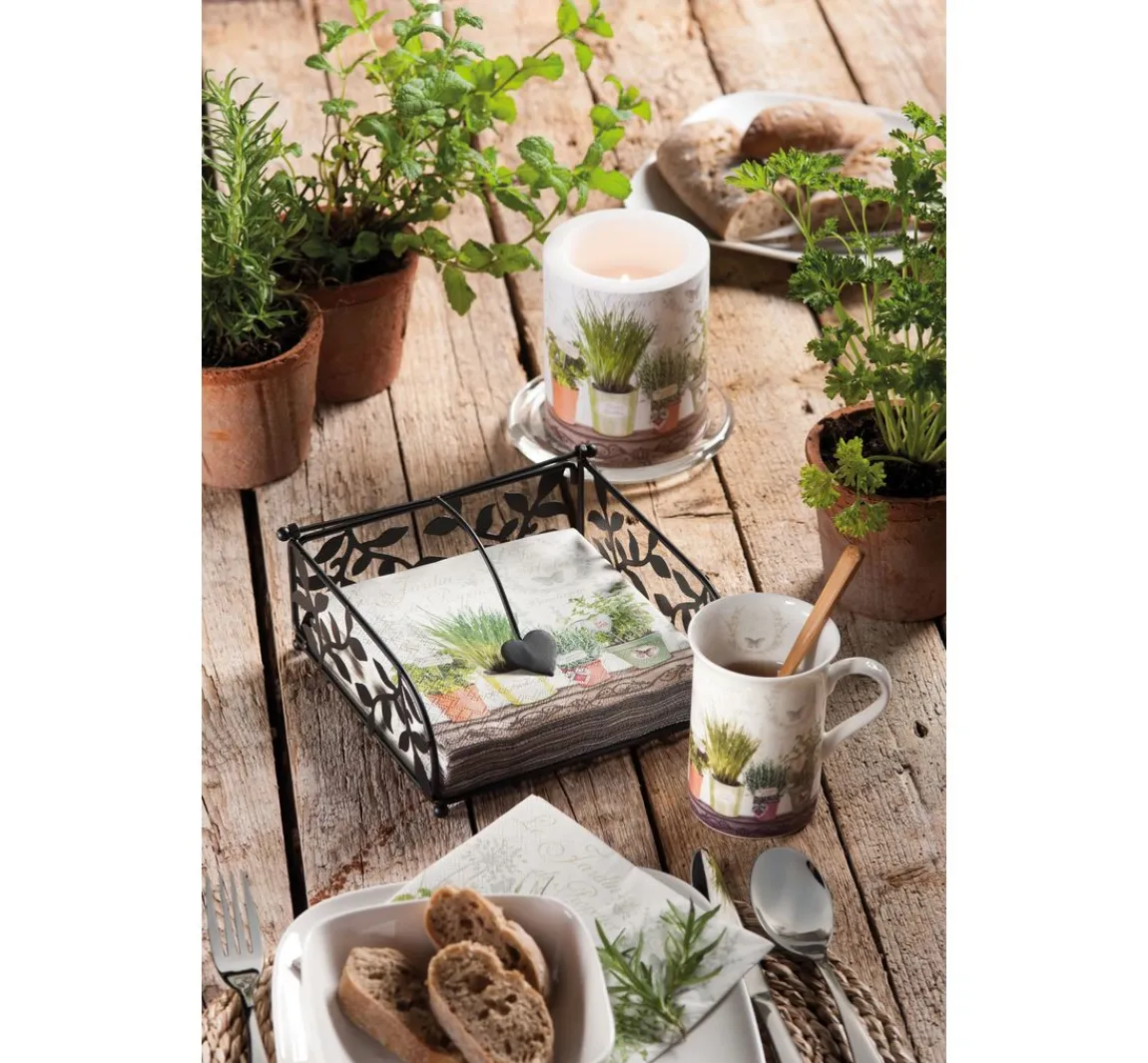 Online Ambiente Serviette "Kräutertöpfe"