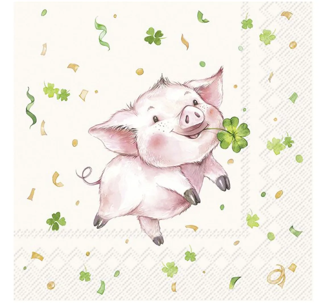 Best IHR Serviette "Lucky Pig"