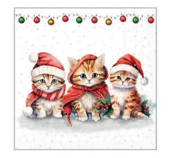 New Ambiente Serviette "Lustige Weihnachtskätzchen"