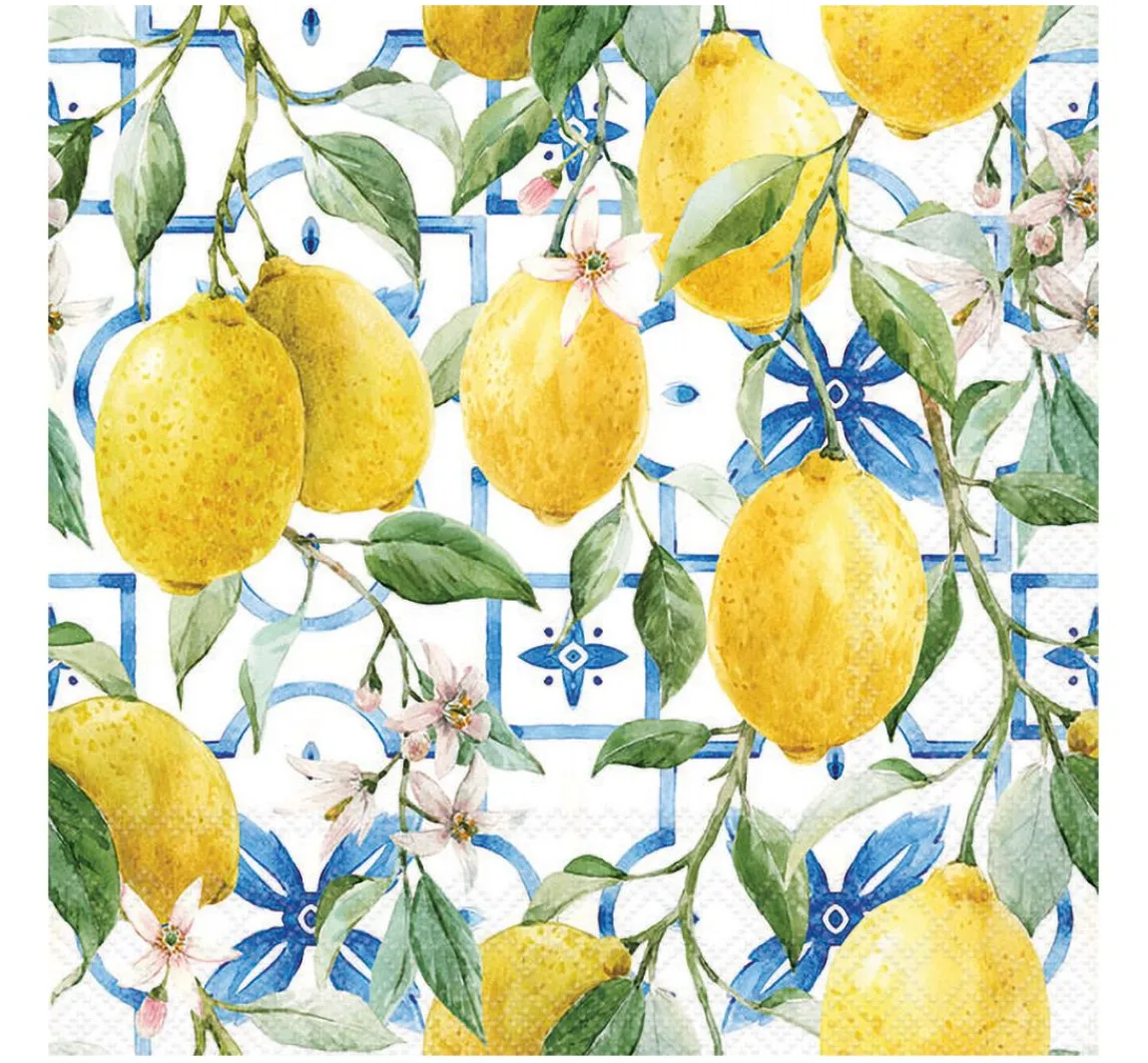 New Ambiente Serviette "Mediterrane Zitronen"