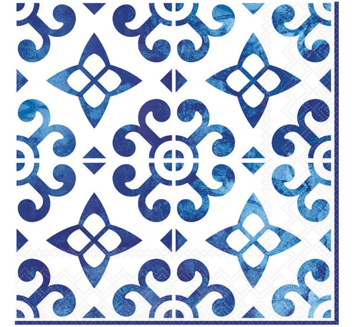 Online Ambiente Serviette "Nordisch blau Kacheln"