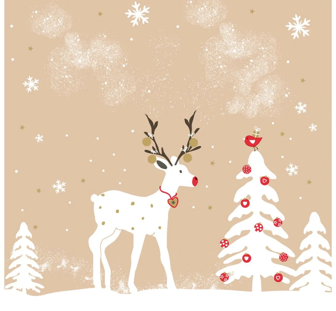 Discount Paper+Design Serviette "Papierschnitt Winterlandschaft"