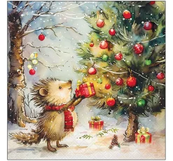 Discount Ambiente Serviette "Present For Hedgehog"