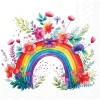 Outlet Ambiente Serviette "Rainbow with Flowers"