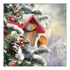 Best Ambiente Serviette "Rotkehlchen Winterhaus"