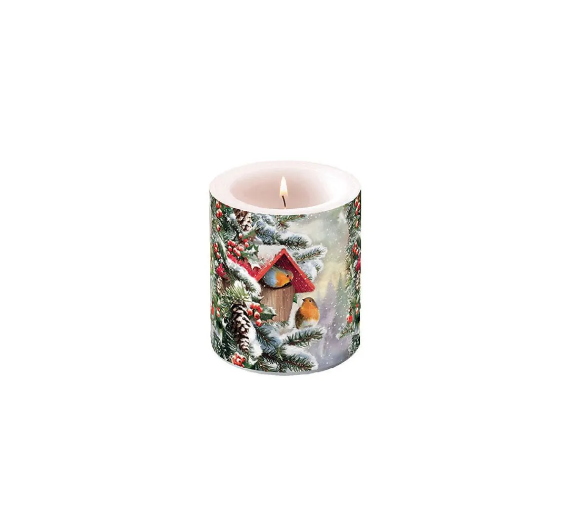 Best Ambiente Serviette "Rotkehlchen Winterhaus"