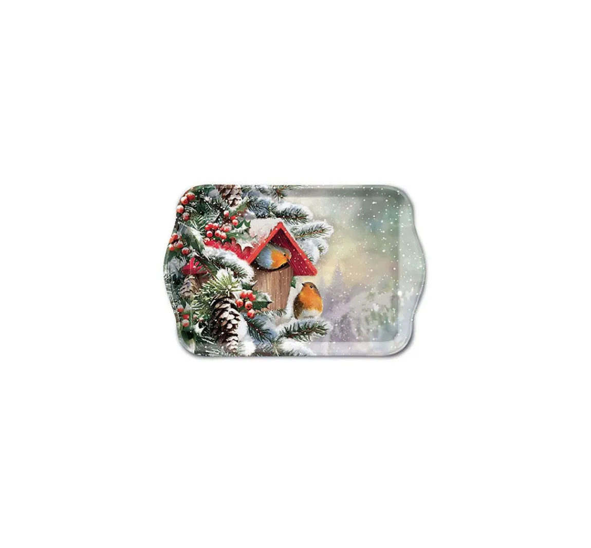 Best Ambiente Serviette "Rotkehlchen Winterhaus"