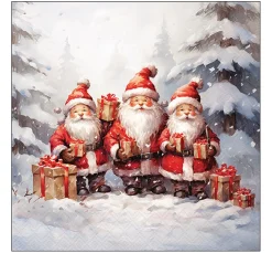 New Ambiente Serviette "Santa Triplets"