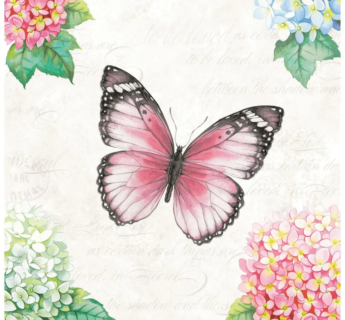 Clearance Ambiente Serviette "Schmetterling Rose"