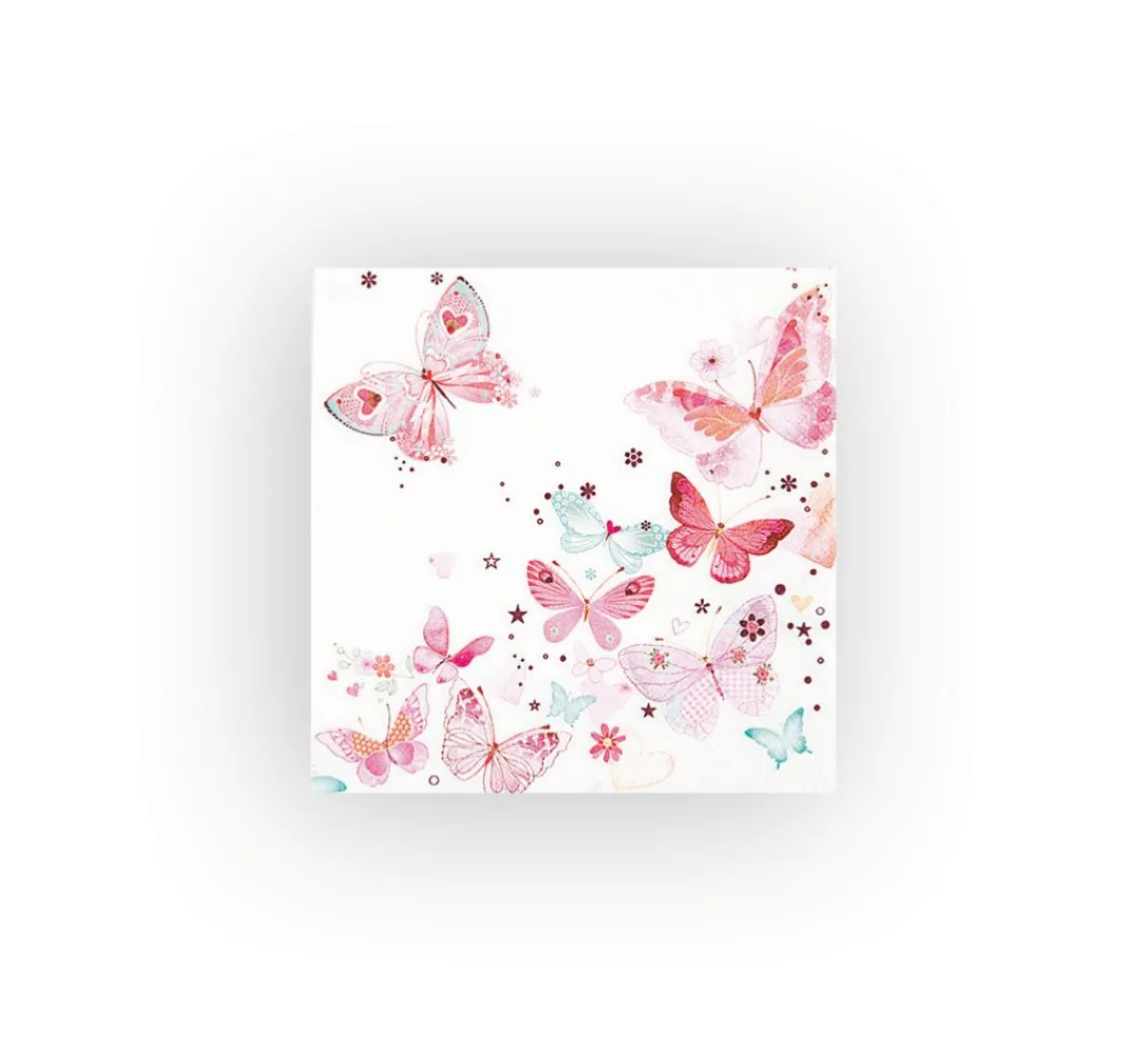 Discount HOME FASHION Serviette "Schöne Schmetterlinge", rose