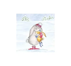 Discount Ambiente Serviette "Schneehase"