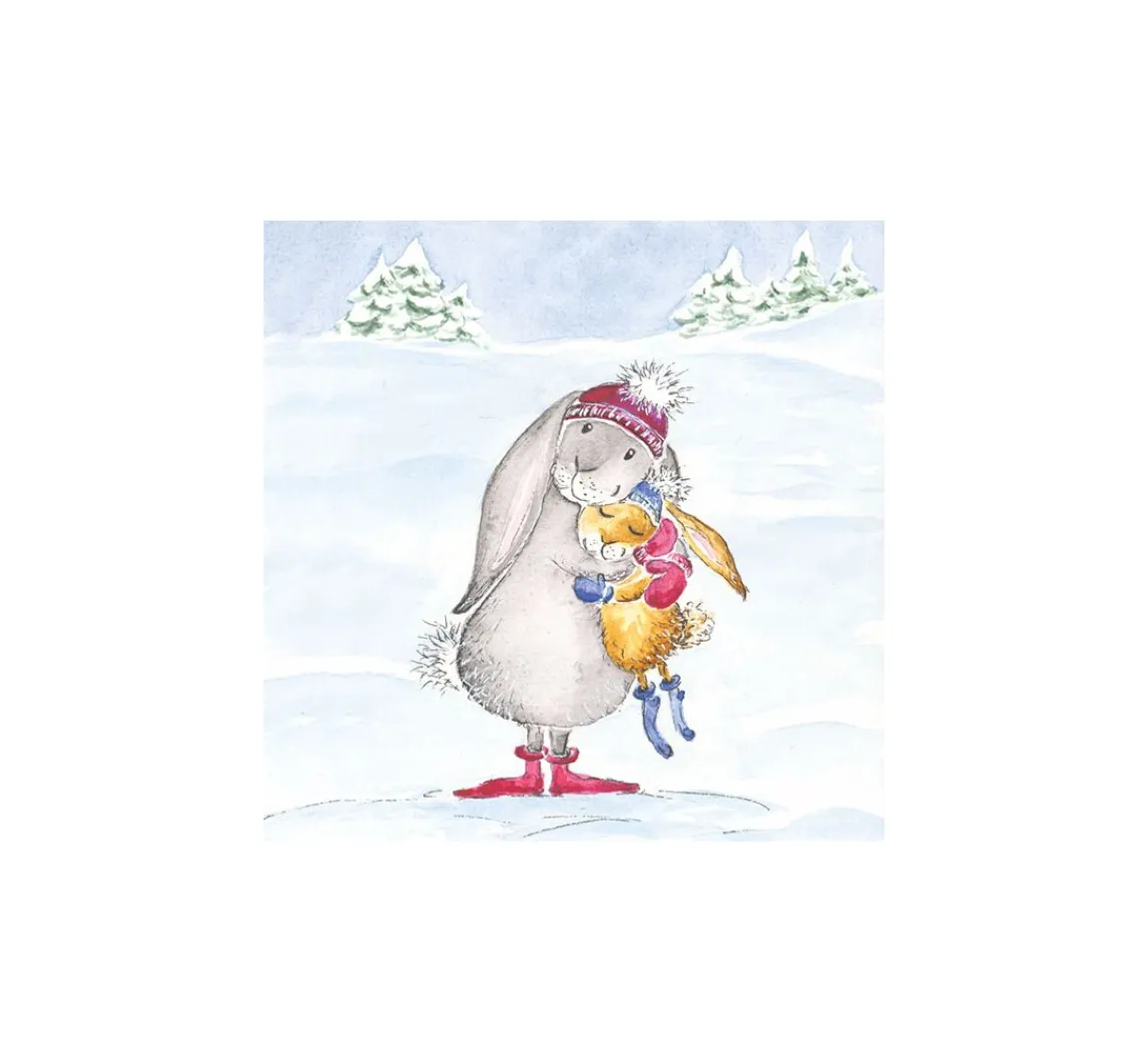 Discount Ambiente Serviette "Schneehase"