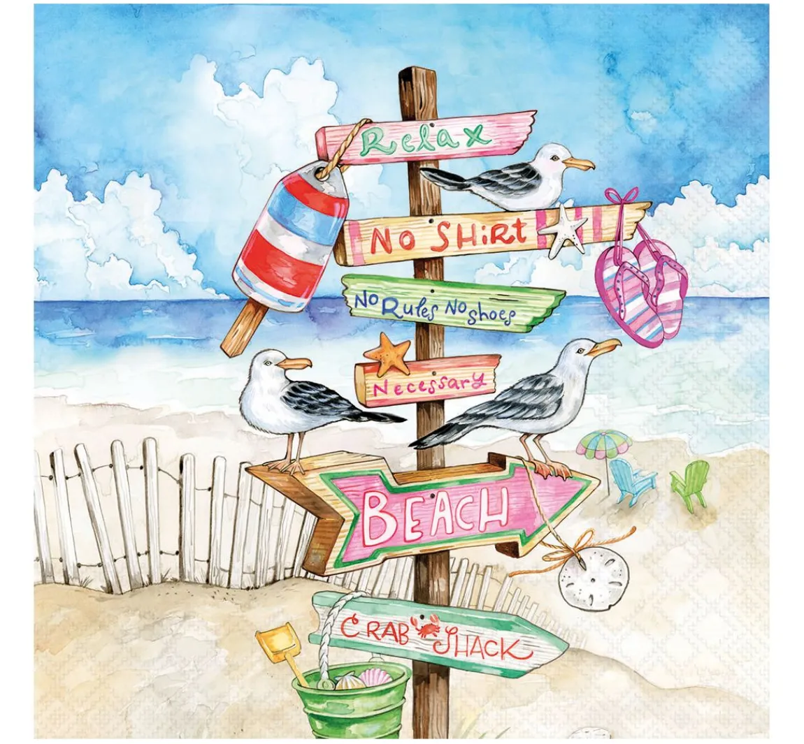 Sale Ambiente Serviette "Seaside Signs"