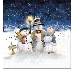 New Ambiente Serviette "Singing Snowmen"