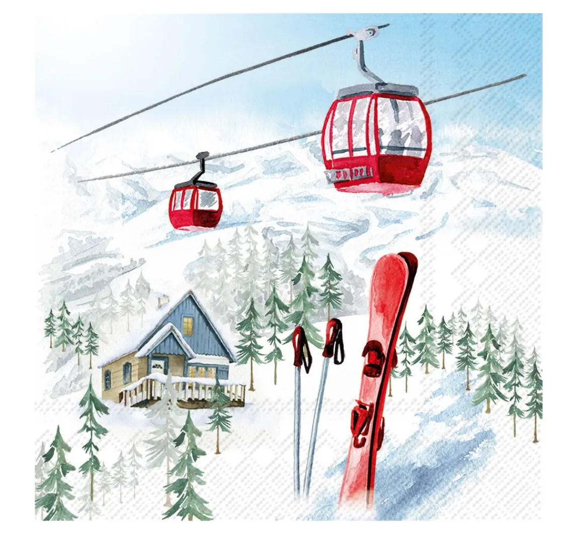 Outlet IHR Serviette "Skiurlaub"