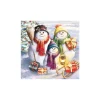 Sale Ambiente Serviette "Snowmen Family"
