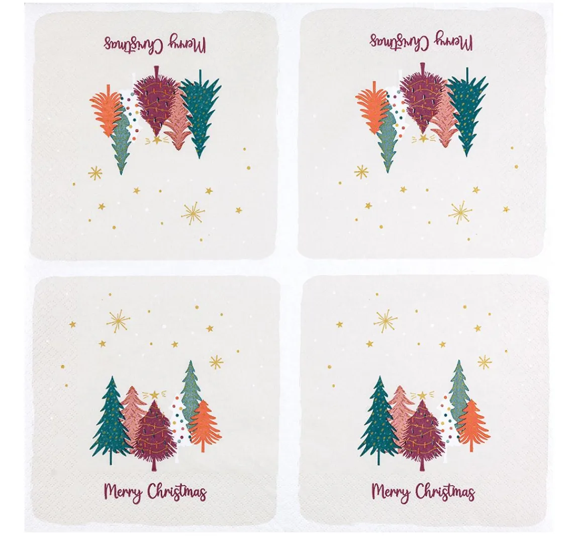 New HOME FASHION Serviette "Sweet Xmas Trees"