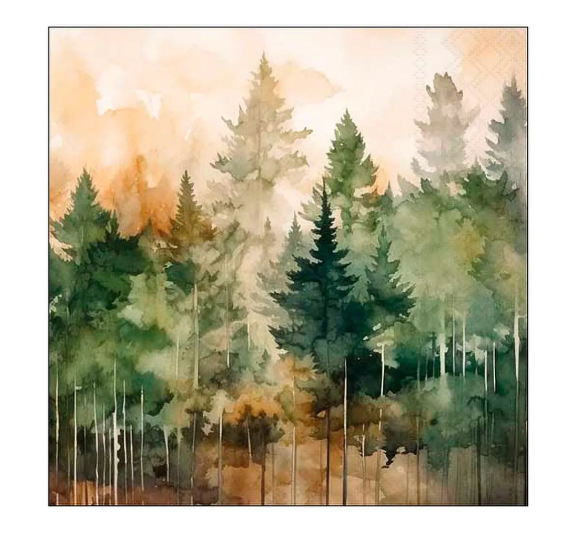 New Ambiente Serviette "Tannenwald Watercolor"