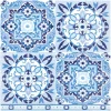 New Ambiente Serviette "Tiles blue"