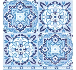 New Ambiente Serviette "Tiles blue"
