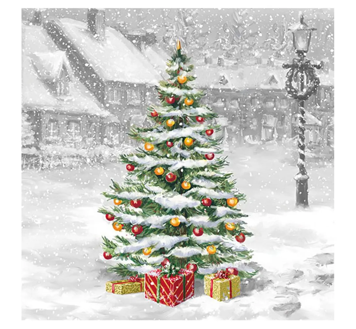 Outlet Ambiente Serviette "Verschneite Weihnacht"
