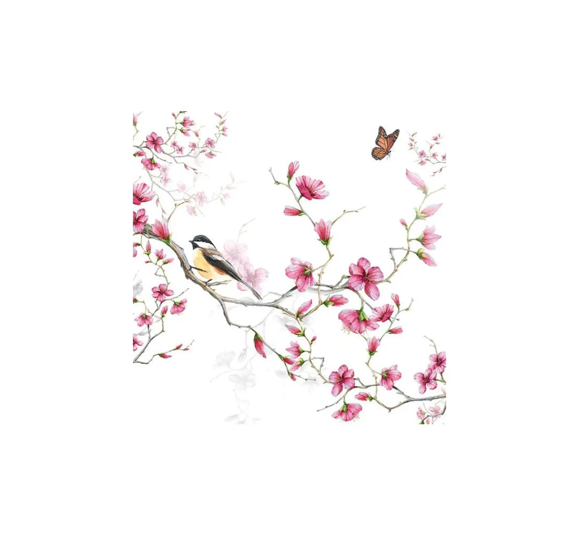 Clearance Ambiente Serviette "Vogel auf Blütenzweig"