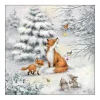 New Ambiente Serviette "Waldtiere im Winterwald"