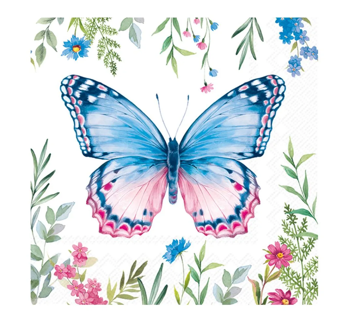 Online IHR Serviette "Watercolor Butterfly"