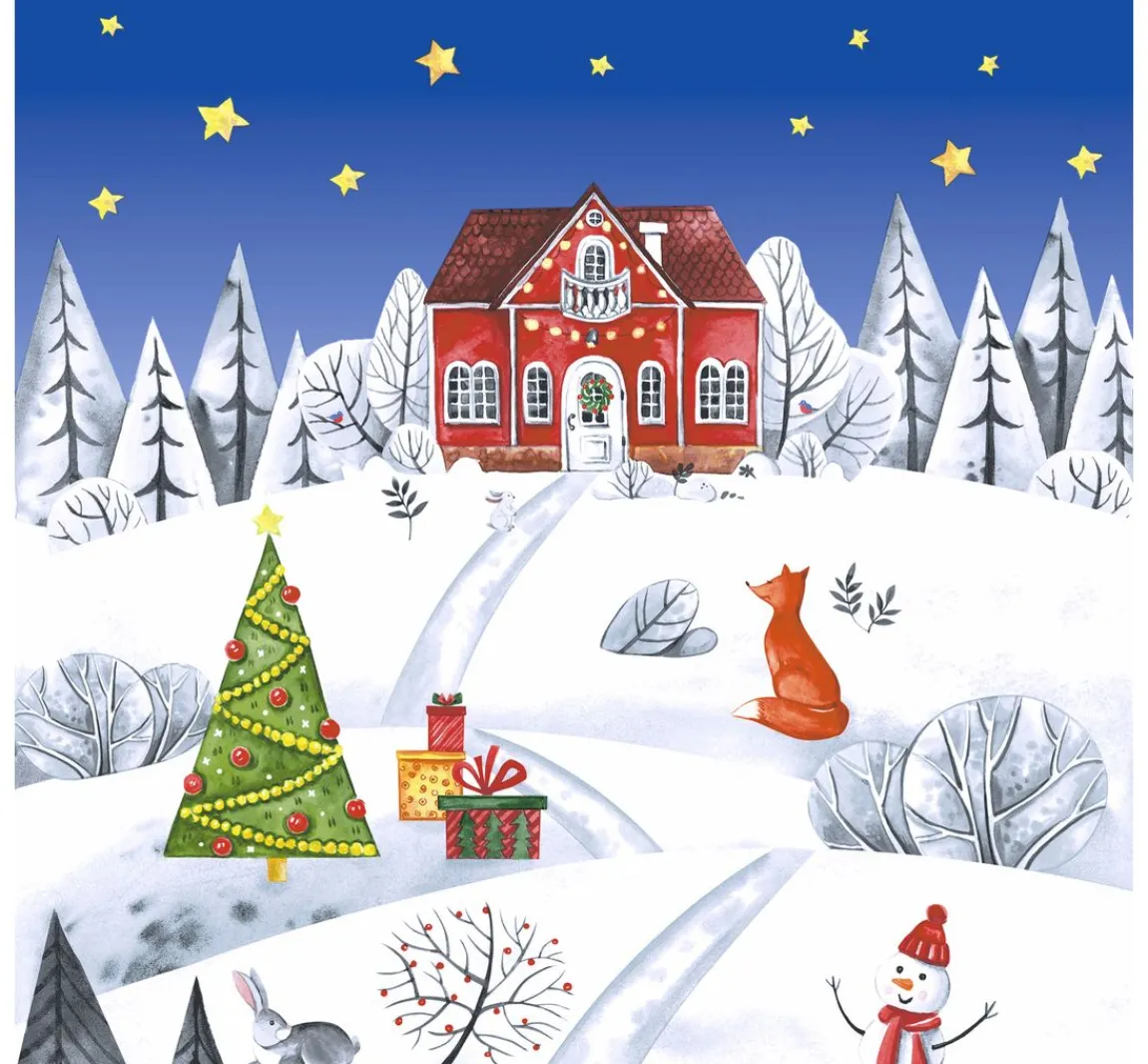 Outlet Paper+Design Serviette "Weihnachten im Dorf"