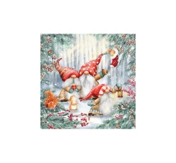 Clearance Ambiente Serviette "Wichtel im Winterwald"