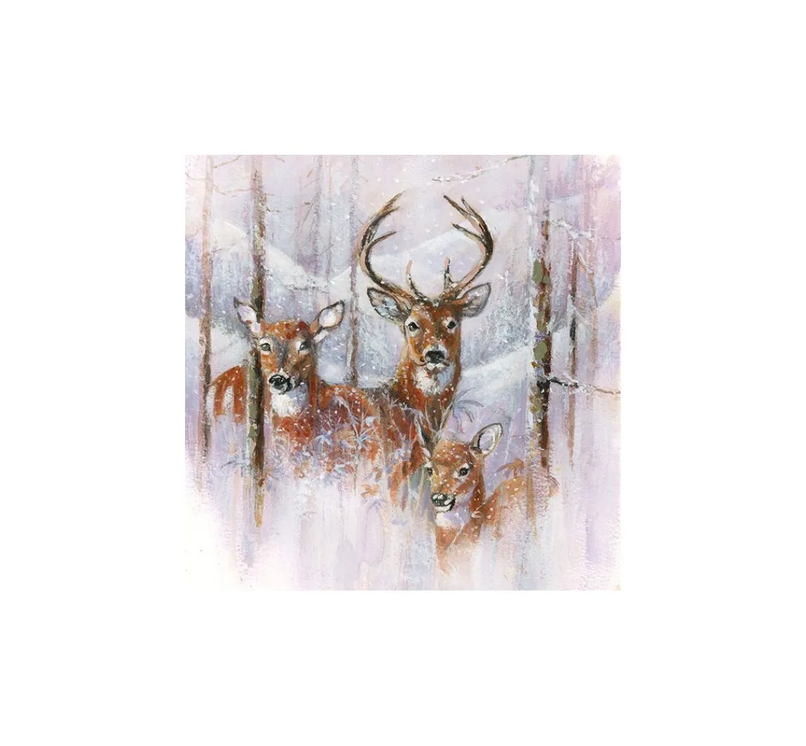 Outlet Ambiente Serviette "Wildtiere im Winter"