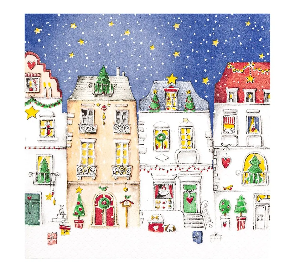 Hot HOME FASHION Serviette "Winter Village"