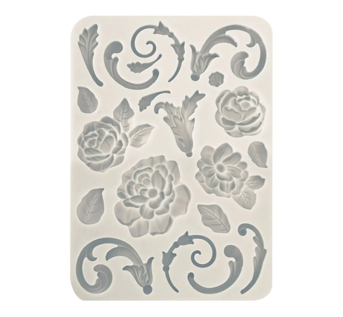 Discount Stamperia Silikon Gießform "Brocante Antiques - Blumen und Ranken"