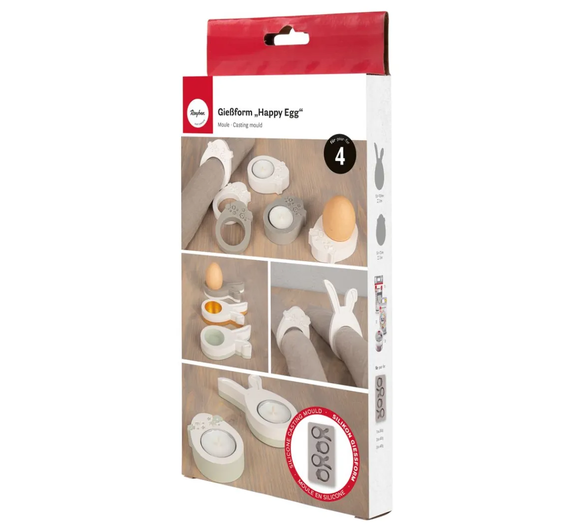 Outlet Rayher Silikon Gießform "Happy Egg"
