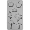 Outlet Rayher Silikon Gießform "Kürbis, Pilz, Blatt"