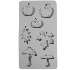 Outlet Rayher Silikon Gießform "Kürbis, Pilz, Blatt"