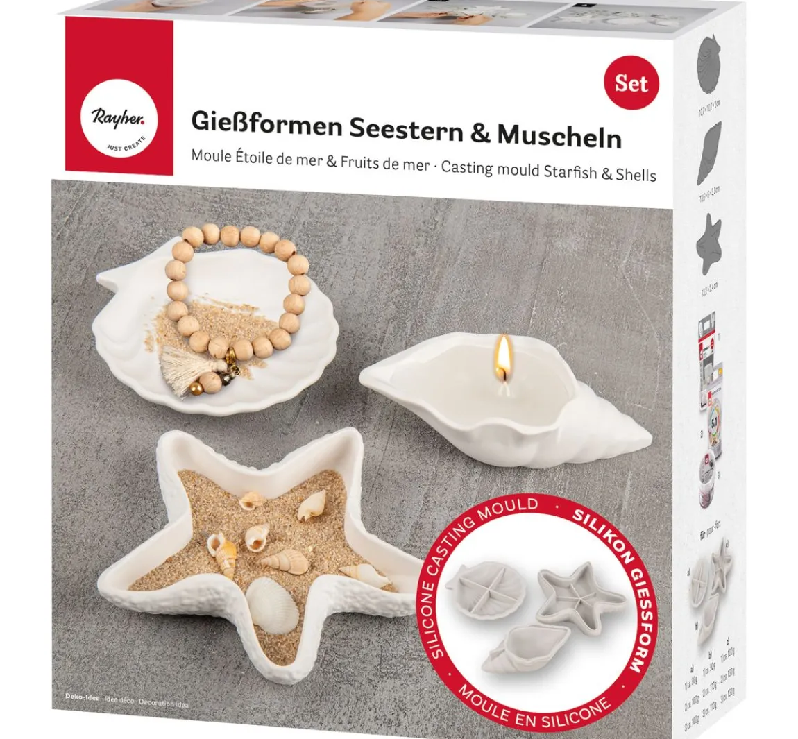 Sale Rayher Silikon Gießform "Seestern & Muscheln"