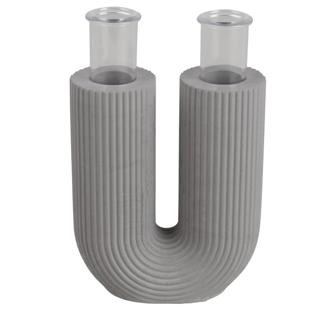 New Rayher Silikon Gießform "U-Form Vase geriffelt"