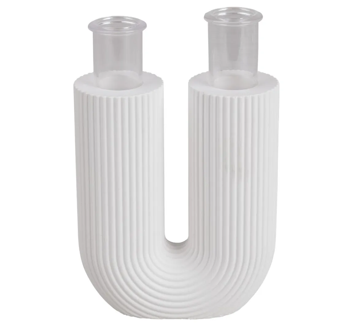 New Rayher Silikon Gießform "U-Form Vase geriffelt"
