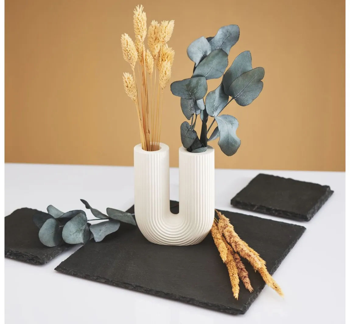 New Rayher Silikon Gießform "U-Form Vase geriffelt"