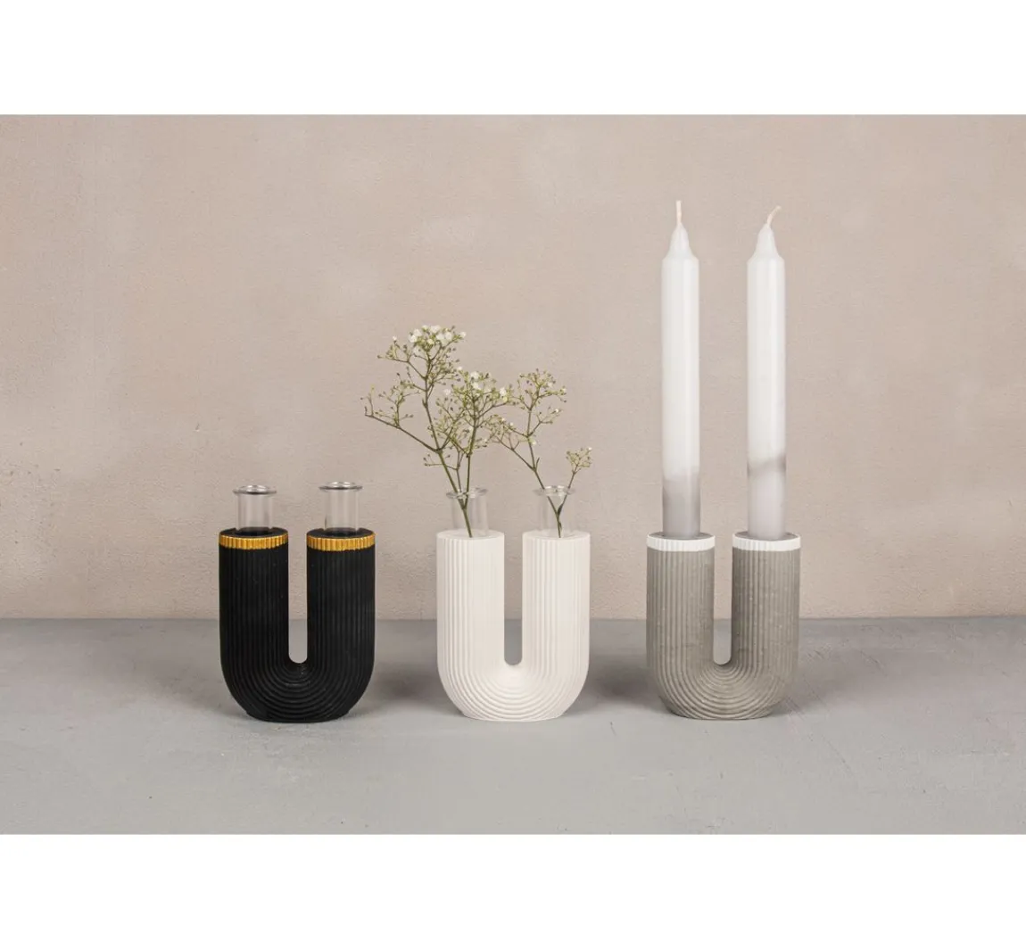 New Rayher Silikon Gießform "U-Form Vase geriffelt"