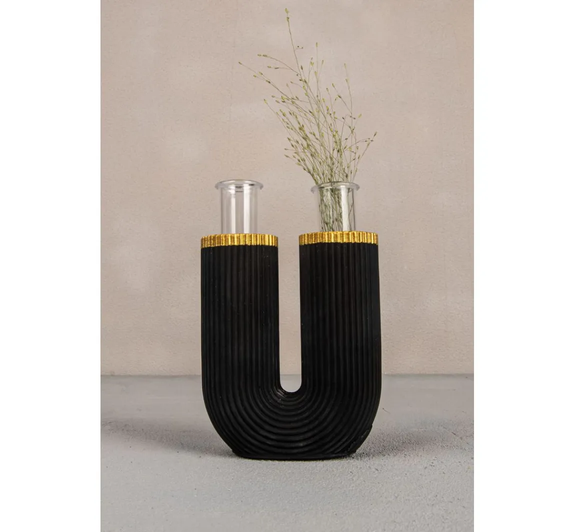 New Rayher Silikon Gießform "U-Form Vase geriffelt"